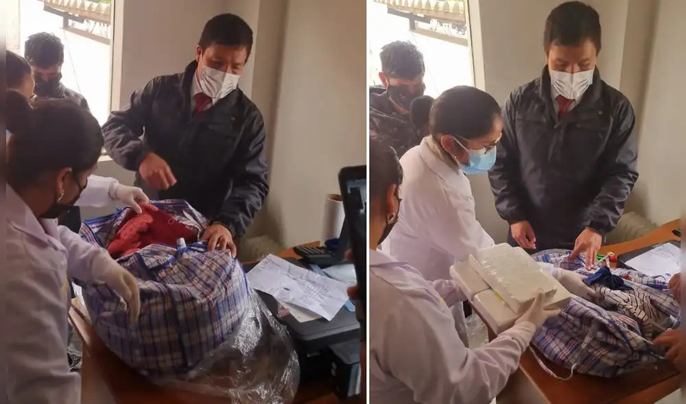 Entre sus pertenencias se hallaron los tres paquetes tipo ladrillo. Foto: PNP