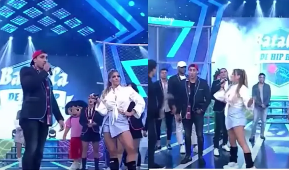 La famosa pareja Palao Baigorria compitió en un duelo de rap dentro de uno de los segmentos en Esto es Guerra. Foto: EEG