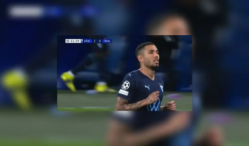 Sergio Peña ingresó al minuto 62 del partido Zenit vs. Malmo por Champions League. Foto: ESPN