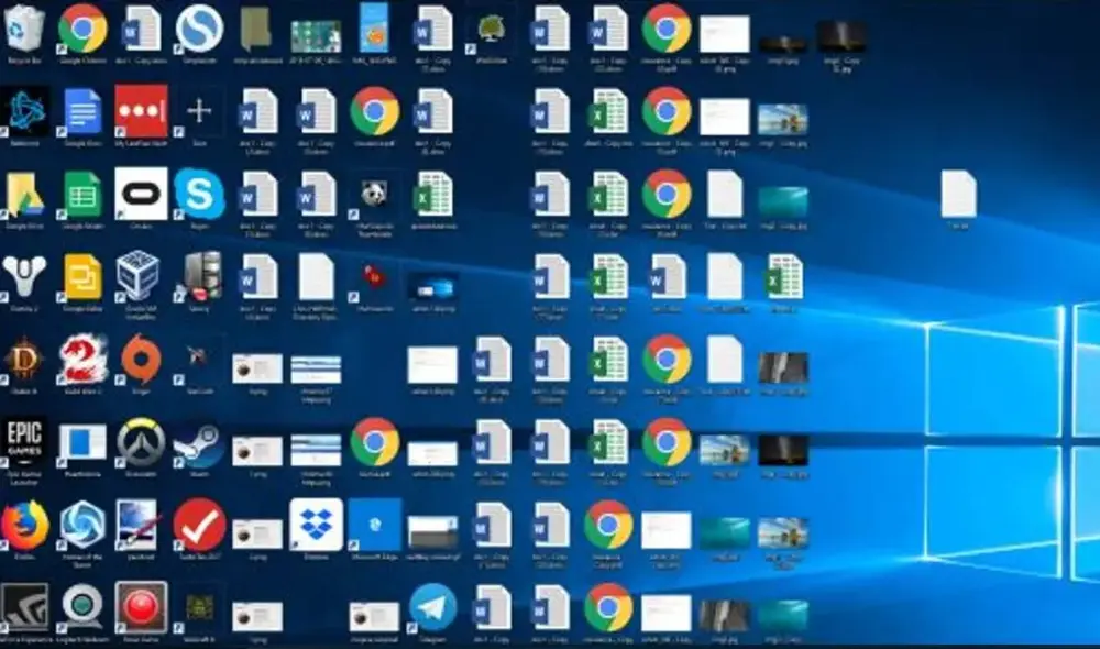 ¿El escritorio de tu computadora luce así? Un análisis revela cómo a algunos estudiantes se les hace cada vez más difícil usar carpetas y usar herramientas básicas de una computadora. Foto: HowToGeek