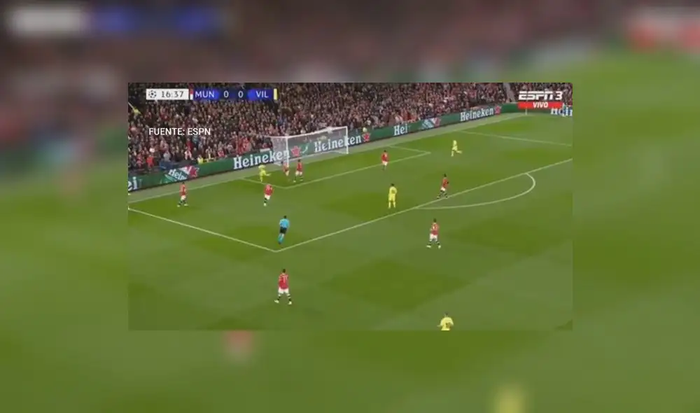 Manchester United vs. Villarreal: Davod De Gea tuvo dos buenas intervenciones en los primeros 20 minutos. Foto: ESPN