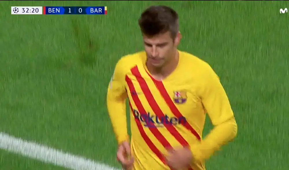 Gerard Piqué fue amonestado a los 12 minutos del primer tiempo. Foto: Movistar laLiga Gerard Piqué fue amonestado a los 12 minutos del primer tiempo. Foto: Movistar laLiga