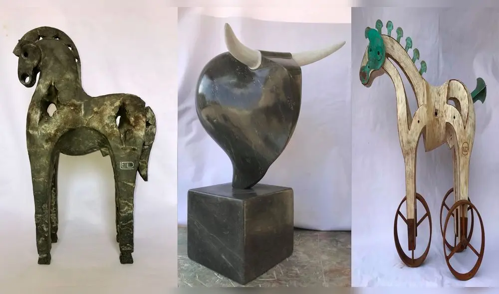 Esculturas que se expondrá en el Centro Cultural Ochocalo de Chiclayo. Foto: C.C. Ochocalo