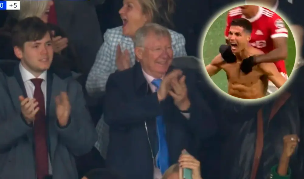 Sir Alex Ferguson expresó toda su felicidad tras el gol agónico de Cristiano Ronaldo al Villarreal por Champions League 2021-22. Foto: captura ESPN Sir Alex Ferguson expresó toda su felicidad tras el gol agónico de Cristiano Ronaldo al Villarreal por Champions League 2021-22. Foto: captura ESPN