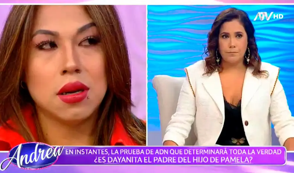 Dayanita se quiebra en programa de Andrea Llosa esperando los resultados de la prueba de ADN. Foto: captura de ATV Dayanita se quiebra en programa de Andrea Llosa esperando los resultados de la prueba de ADN. Foto: captura de ATV