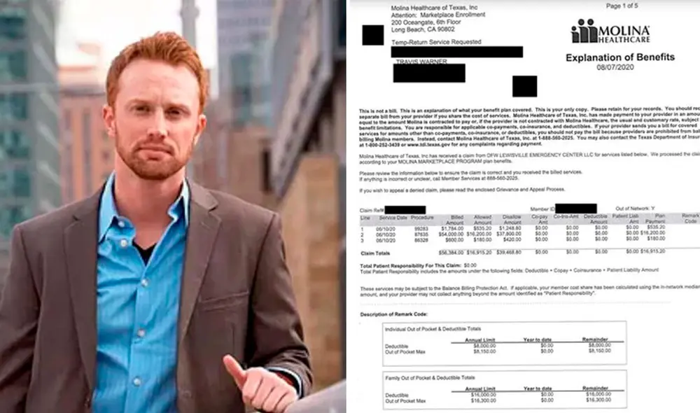 El centro de salud SignatureCare Emergency Centers, explicó que tienen un margen de error del 2% a la hora de facturar. Foto: Infobae El centro de salud SignatureCare Emergency Centers, explicó que tienen un margen de error del 2% a la hora de facturar. Foto: Infobae