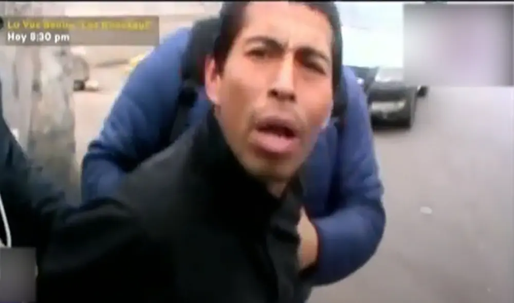 Hombre fue derivado a la comisaría de San Martín de Porres. Foto: captura de Latina