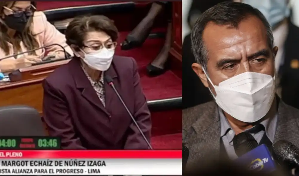 Las declaraciones se dieron esta tarde durante la interpelación a Iber Maraví. Foto: composición Twitter/Gladys Echaíz/La República Las declaraciones se dieron esta tarde durante la interpelación a Iber Maraví. Foto: composición Twitter/Gladys Echaíz/La República