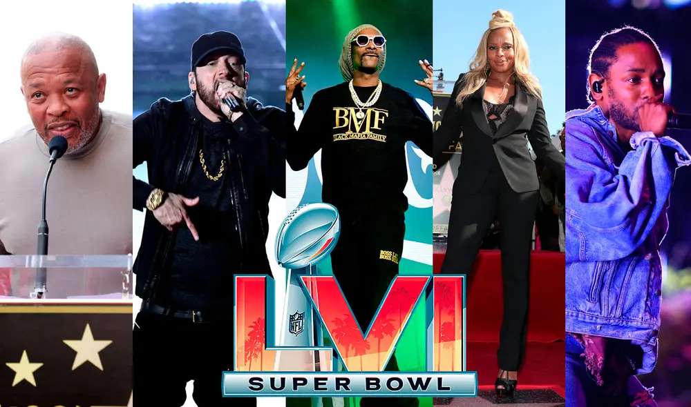 Los cinco artistas suman entre todos 43 premios Grammy, según recuerda la NFL. Foto: composición/AFP/NFL