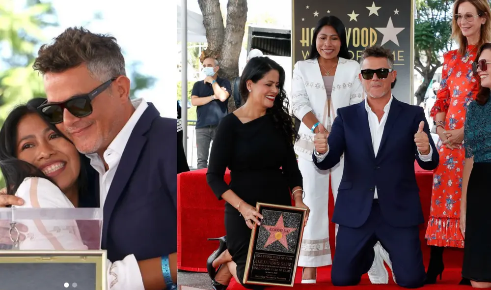 Yalitza Aparicio celebró a Alejandro Sanz por su estrella en el Paseo del Fama en Hollywood. Foto: Yalitza Aparicio/Instagram