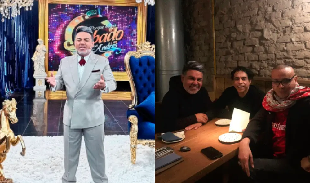 Andrés Hurtado se reunió con el maquillador y el presentador del programa El reventonazo de la Chola en una restaurante de la capital. Foto: Andrés Hurtado/ Instagram