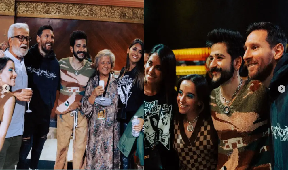 Camilo y Evaluna posan junto a Messi y Antonella. Foto: Instagram de Camilo