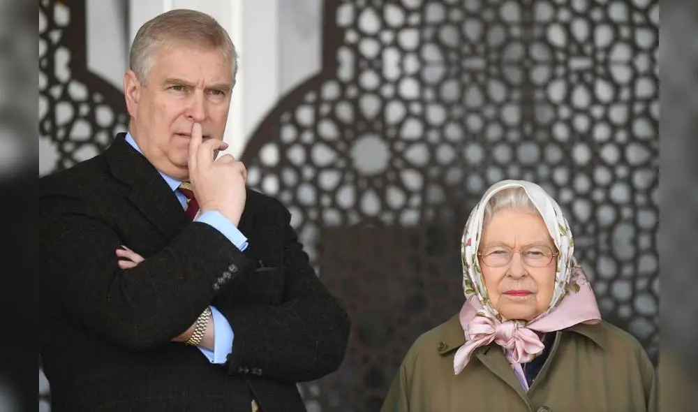 La reina Isabel II de Inglaterra junto a su hijo, el príncipe Andrés. Foto: Facundo Arrizabalaga/EFE