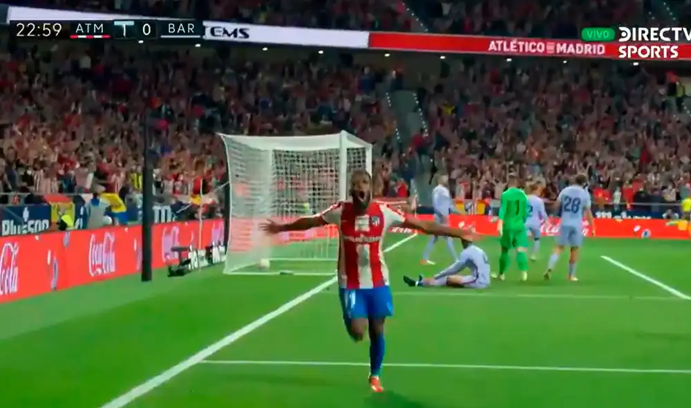 Thomas Lemar anotó ante la salida de  Ter-Stegen. Foto: captura/DirecTV Sports