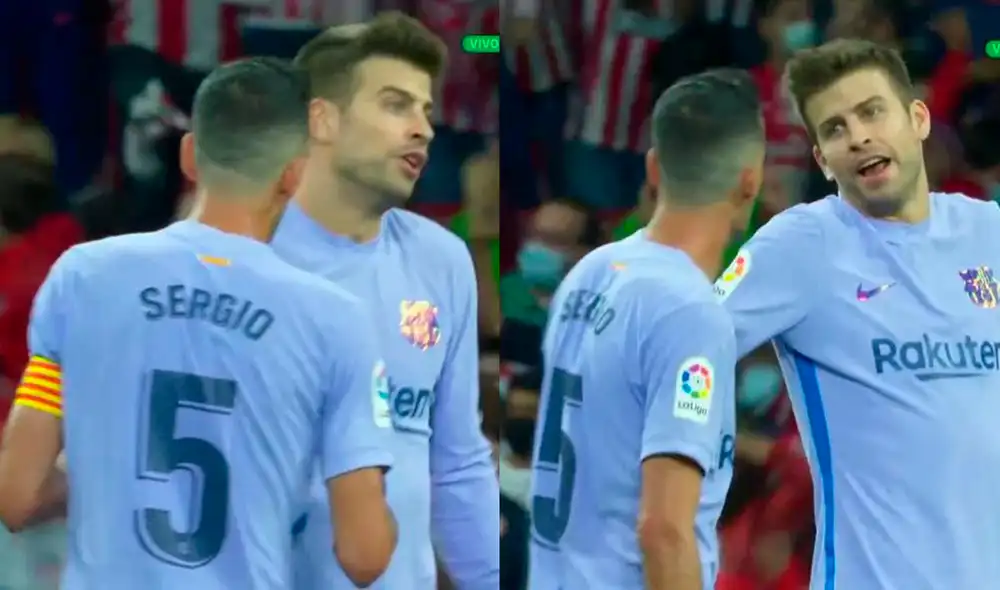 Gerard Piqué y Sergio Busquets tuvieron un acalorado intercambio de palabras. Foto: DirecTV Sports