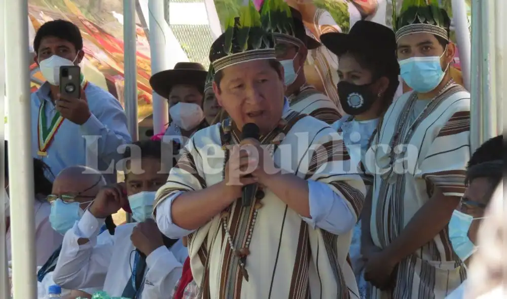 El titular de la PCM dio su discurso en quechua durante actividad. Foto: Raúl Cabrera/La República El titular de la PCM dio su discurso en quechua durante actividad. Foto: Raúl Cabrera/La República