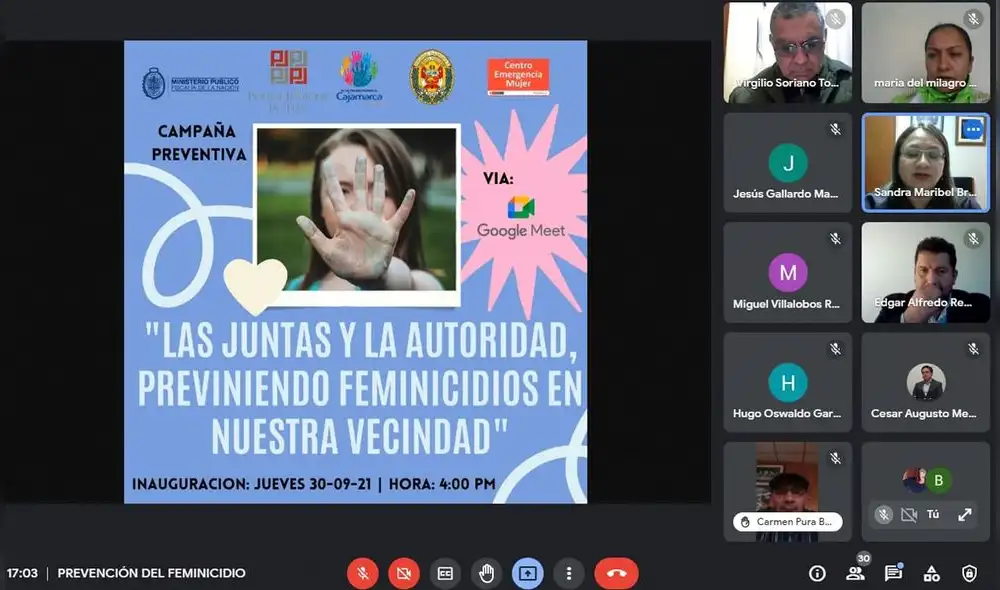 Charlas a las juntas vecinales se brindarán a través de una plata forma digital. Foto: Ministerio Público Cajamarca. Charlas a las juntas vecinales se brindarán a través de una plata forma digital. Foto: Ministerio Público Cajamarca.