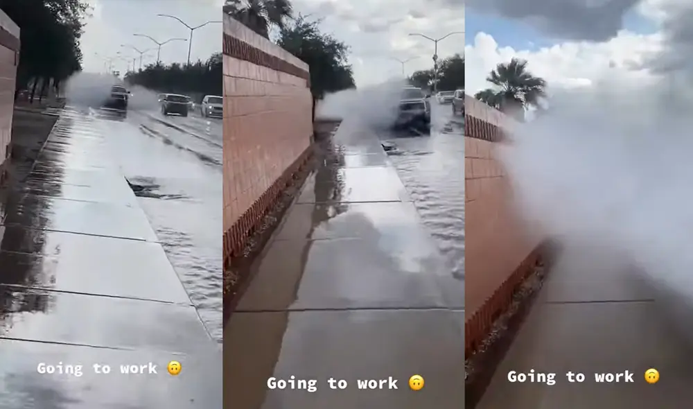 El gracioso momento fue grabado con la cámara de su celular. Foto: captura de YouTube