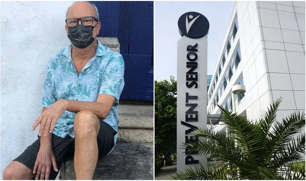 Carlos Alberto Reis, de 61 años, sobrevivió a un cuadro grave de COVID-19 en cama UCI tras recibir un tratamiento inapropiado en una sucursal de la cadena Prevent Senior. Foto: composición