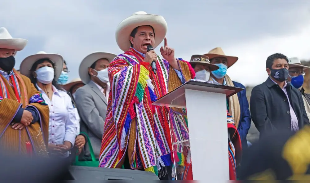 El presidente Pedro Castillo en el lanzamiento de la segunda reforma agraria en Cusco. Foto: Presidencia