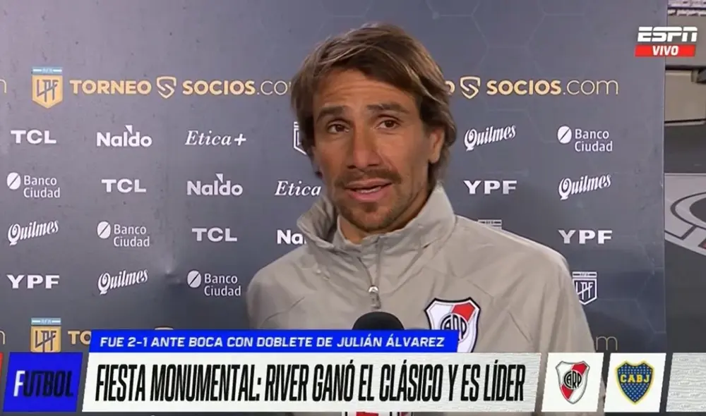 Leonardo Ponzio se mostró contento por su ingresó ante Boca Juniors y espera seguir aportando al equipo. Foto: Captura ESPN.