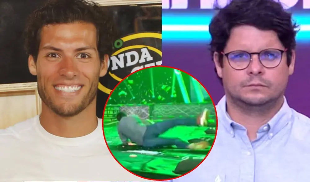 Patricio Parodi bromea sobre caída de Gian Piero Díaz en Twitter. Foto: composición La República/ captura de América TV