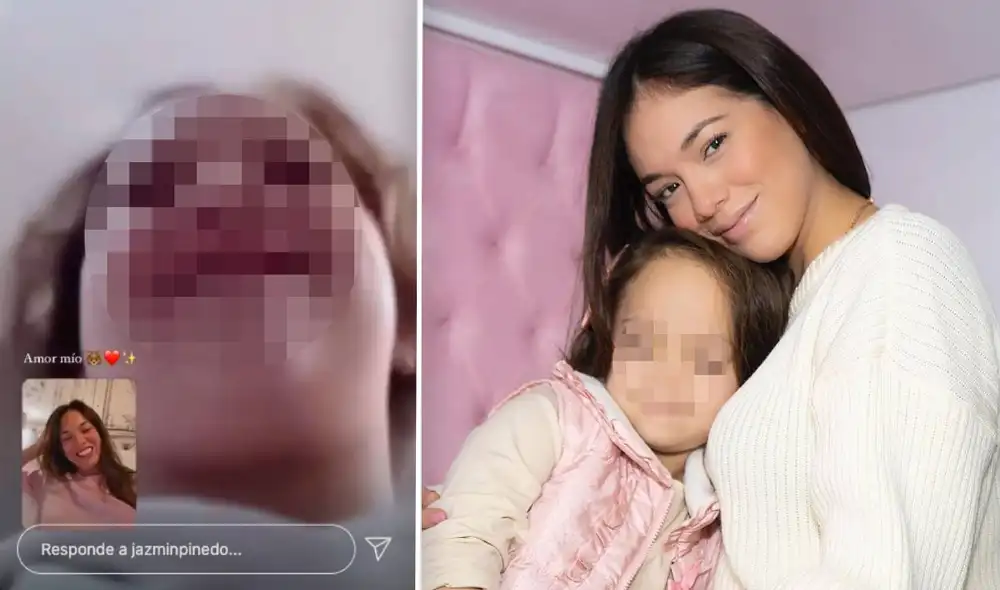 A pesar que se encuentra de vacaciones, Jazmín Pinedo demostró que está pendiente del bienestar de su hija. Foto: composición Instagram