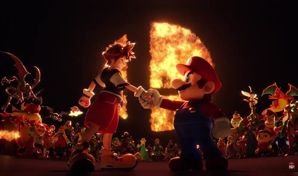 Masahiro Sakurai le da la bienvenida a Sora a Super Smash Bros Ultimate. Foto captura: YouTube - Nintendo