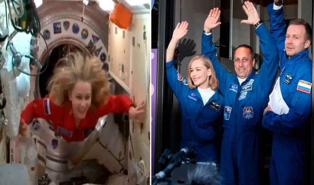 Rusia inició la grabación de su primera película en el espacio. Foto: composición/EFE Rusia inició la grabación de su primera película en el espacio. Foto: composición/EFE