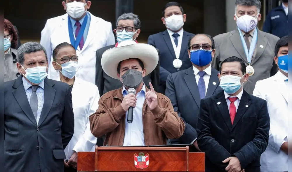 Pedro Castillo dio un discurso por el Día de la Medicina Peruana. Foto: Presidencia