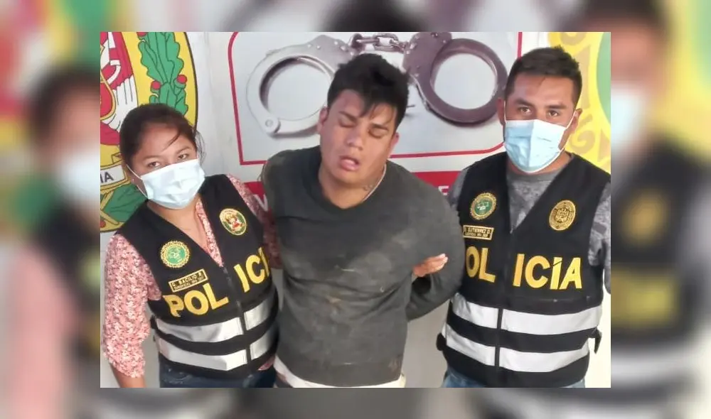 Sospechoso fue detenido por agentes policiales de la Noria. Foto: PNP Sospechoso fue detenido por agentes policiales de la Noria. Foto: PNP