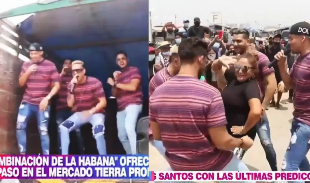 Combinación de La Habana causa sensación al cantar y bailar con su público en la calle. Foto: captura de América TV