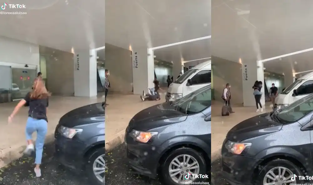 Al abrir la puerta del coche, la joven corre emocionada al encuentro de su ser querido. Foto: captura de TikTok