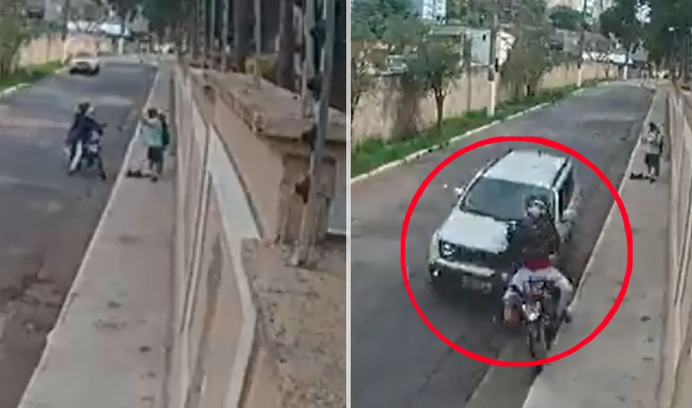 El incidente quedó registrado por una cámara de seguridad de la zona. Foto:: captura de Twitter