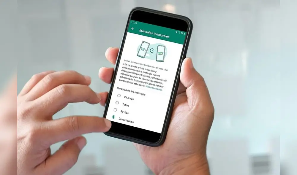 Las opciones de mensajes temporales presentan una actualización interesante. Foto: Xataka