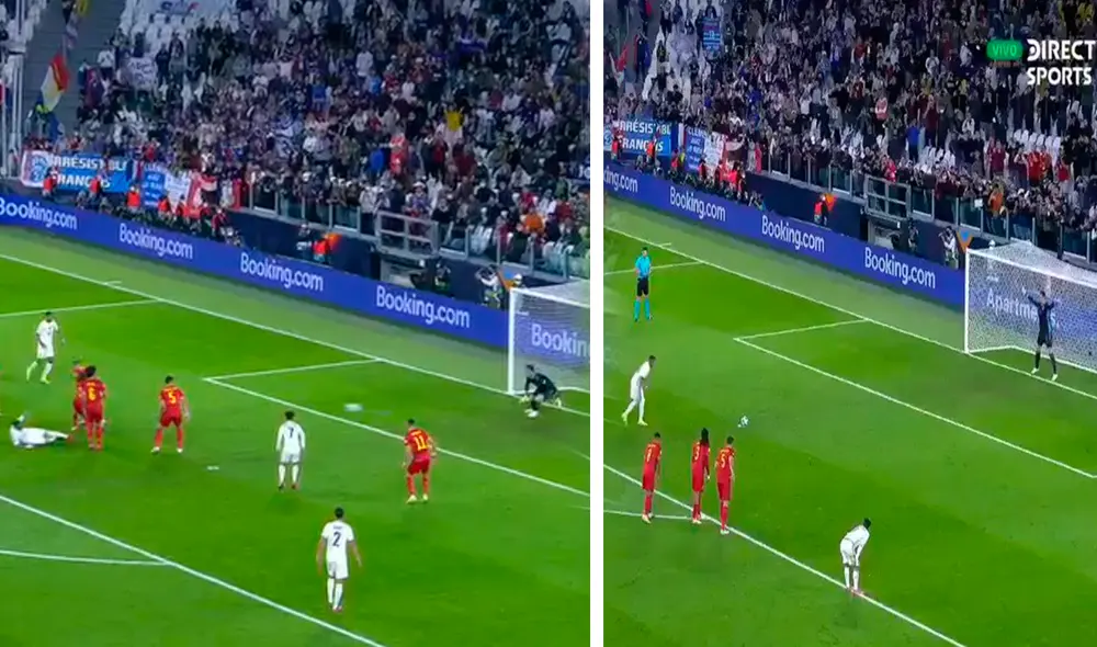 Benzema y Mbappé decretaron el 2-2 parcial para Francia. Foto: captura DirecTV Sports