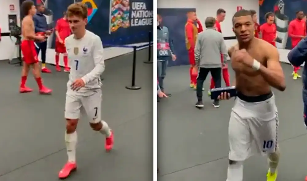 Reacciones del vestuario francés tras remontada 3-2 a Bélgica por la Liga de Naciones. Foto: captura de Twitter/Francia