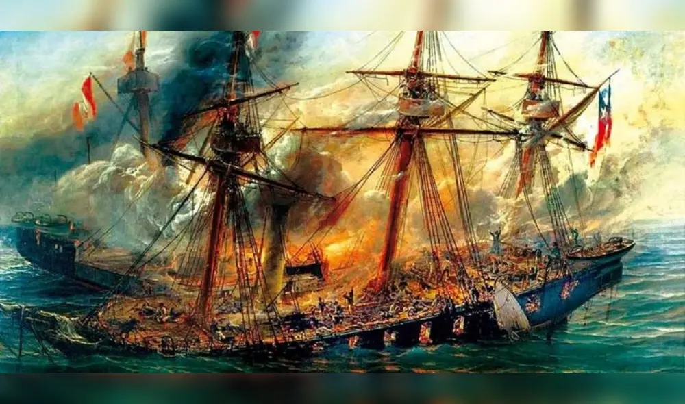 Guerra del Pacífico en el hundimiento de la Esmeralda. Foto: LHistoria Guerra del Pacífico en el hundimiento de la Esmeralda. Foto: LHistoria