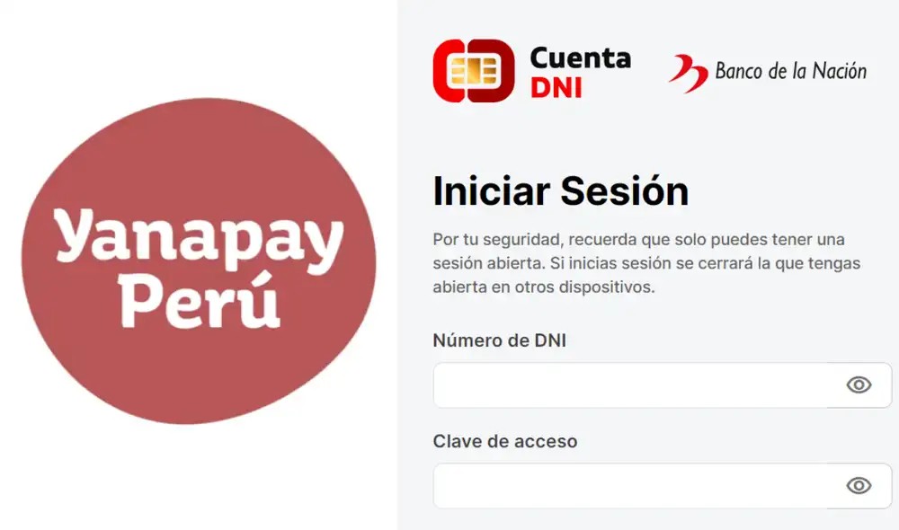 ¿Cómo crear tu cuenta DNI para cobrar el Bono Yanapay? En esta nota te lo contamos. Foto: composición/Banco de la Nación/Gobierno del Perú