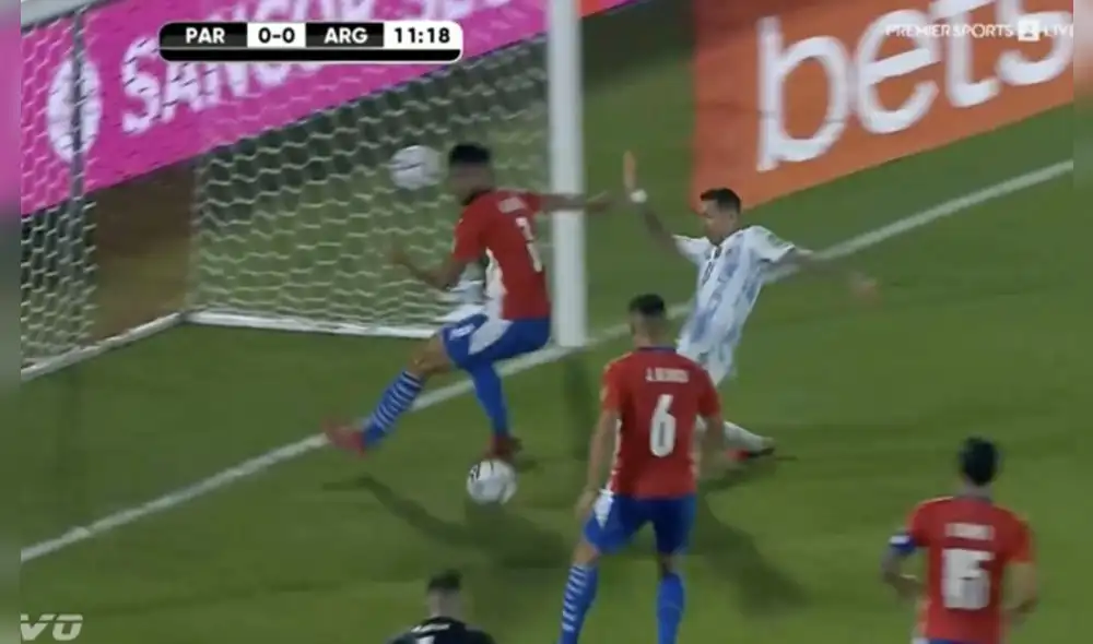 Gol fallado por Di María ante Paraguay. Foto: captura Premier Sports Gol fallado por Di María ante Paraguay. Foto: captura Premier Sports