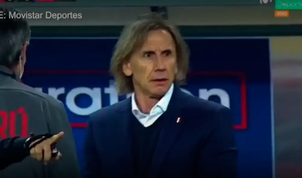 Así reaccionó Gareca ante el 1-0 de Cueva ante Chile en partido por eliminatorias. Foto: captura Movistar Deportes Así reaccionó Gareca ante el 1-0 de Cueva ante Chile en partido por eliminatorias. Foto: captura Movistar Deportes
