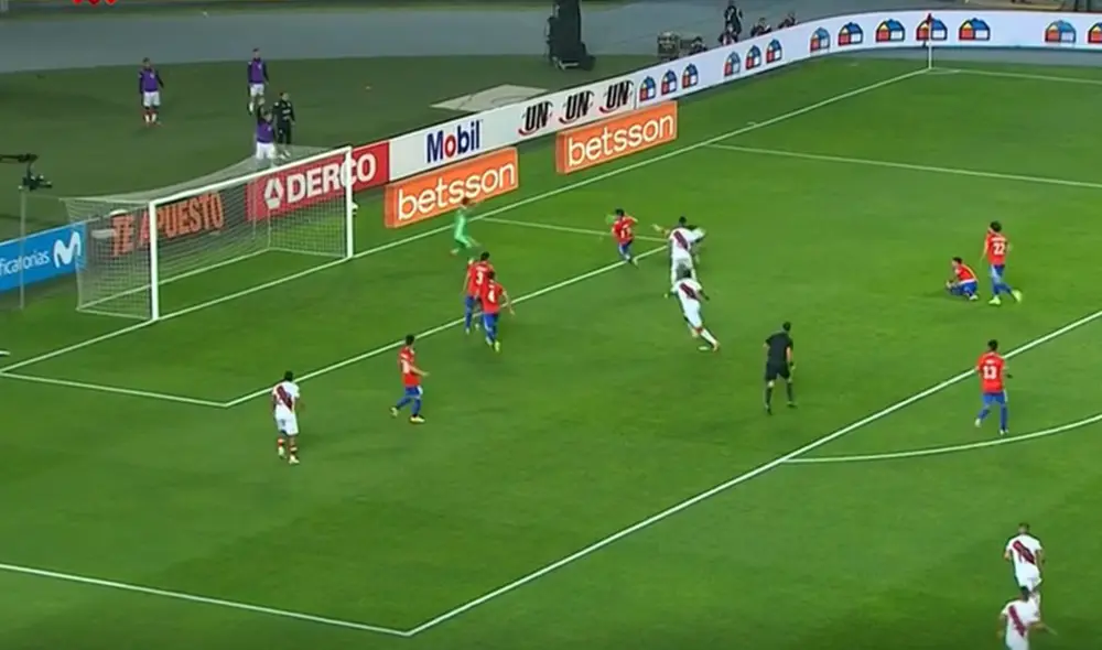 Sergio Peña marcó por primera vez en las Eliminatorias Qatar 2022. Foto: captura de video/Movistar Deportes