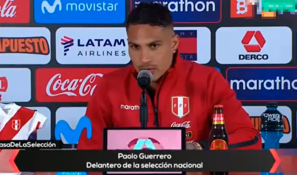 Paolo Guerrero jugó un tiempo y medio en la victoria de Perú sobre Chile. Foto: captura de Movistar Deportes