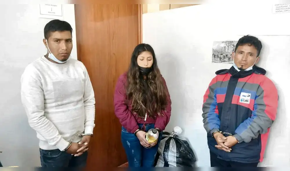 Detenidos. Policía desarticuló a banda de narcotraficantes en Puno, en ella también estaban policías como infiltrados. Foto: Ministerio Público