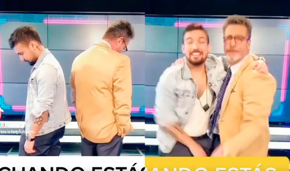 Ezio Oliva y Carlos Carlín se juntaron y bailaron para promocionar el tema "Mi soledad". Foto: captura/Instagram/Tiktok