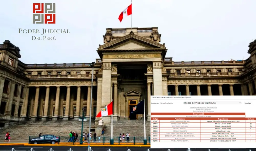 El Poder Judicial busca personal para sus distintos órganos jurisdiccionales. Foto: composición/Poder Judicial/difusión