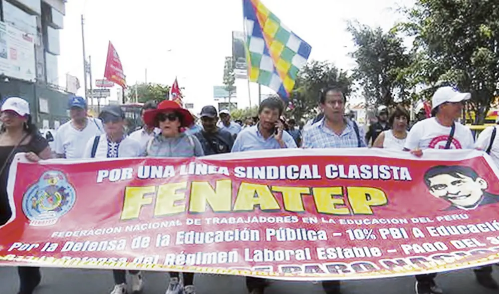 Desde las calles. Castillo impulsó a la Fenateperú luego de la movilización de maestros que encabezó en el 2017 contra el gobierno de entonces y la cúpula del Sutep, dominada por Patria Roja. Foto: difusión