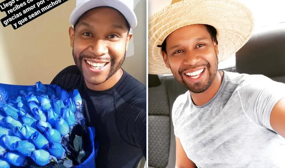 “Llego a casa agotado y me recibes con este detalle", escribió 'Giselo' al mostrar el ramo de rosas que le regalaron. Foto: composición Instagram “Llego a casa agotado y me recibes con este detalle", escribió 'Giselo' al mostrar el ramo de rosas que le regalaron. Foto: composición Instagram