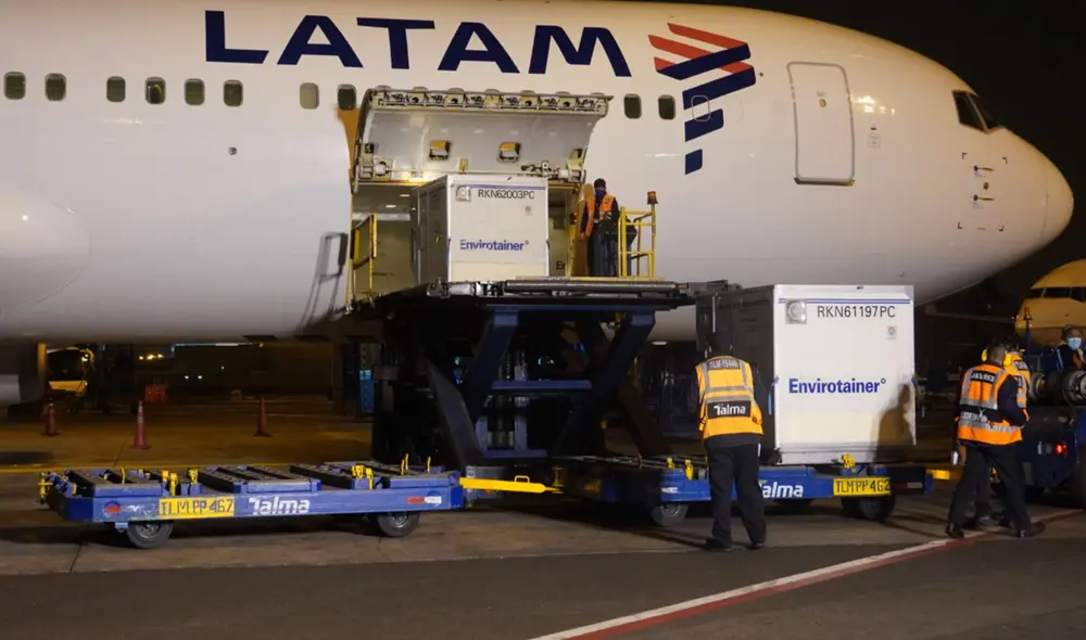 Cargamento forma parte del contrato directo que el país tiene con el laboratorio productor de vacunas AstraZeneca. Foto: Minsa Cargamento forma parte del contrato directo que el país tiene con el laboratorio productor de vacunas AstraZeneca. Foto: Minsa