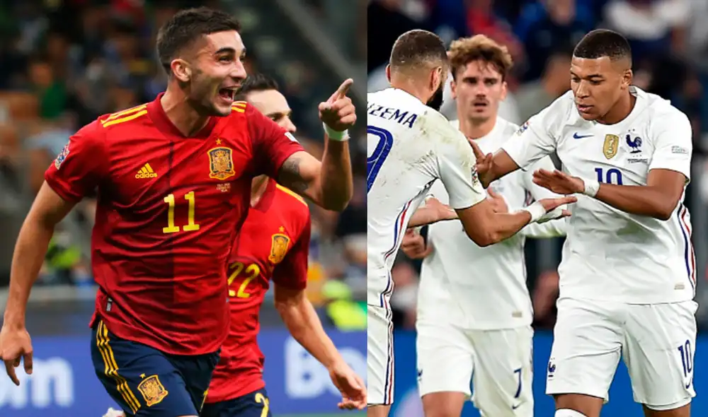 España enfrentará a Francia por la final de la UEFA Nations League 2020-21. Foto: composición EFE España enfrentará a Francia por la final de la UEFA Nations League 2020-21. Foto: composición EFE
